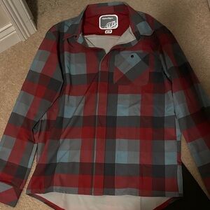 Red and grey Plaid Men's Shirt